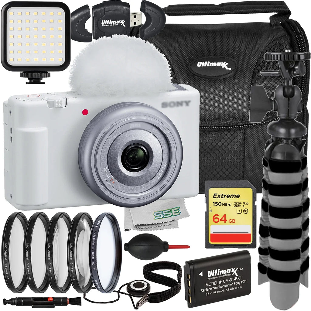 Close-Up Card, (White) Essential 64GB Camera Extreme Macro -1F Kit, Replacement Bundle) 4PC Ultimaxx Bundle Includes: Sony Filter Memory More - Battery (20pc &