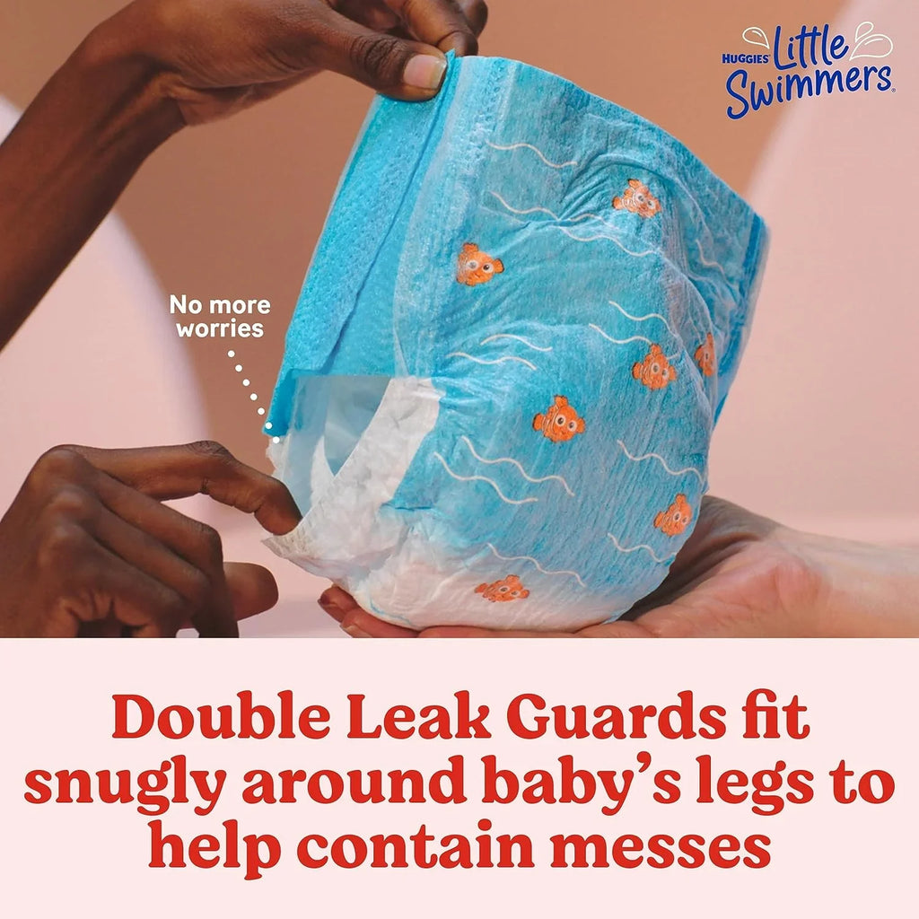 18 (24-34 Ct Disposable Swimming lbs), 4 Little Size Diapers, Huggies Swimmers
