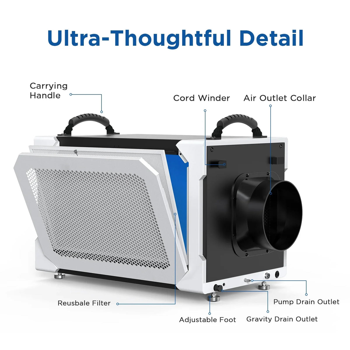 5-Year Moiswell Spaces, 235 Pump for Sites Perfect and Efficient - Dehumidifier Basements, and Included Job Warranty - Drain Hose, Commercial Crawl Pints Areas, Industrial