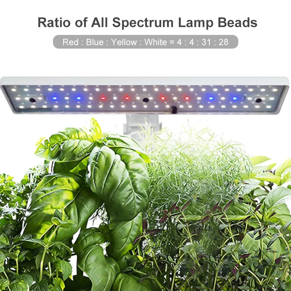 Smart System 15W Grow Garden Moisture Timing Home Lights Office for Pump Kitchen Pods with 2L Smart Indoor Automatic Moisture Growing Height Hydroponics 9 Tank Adjustable Kit