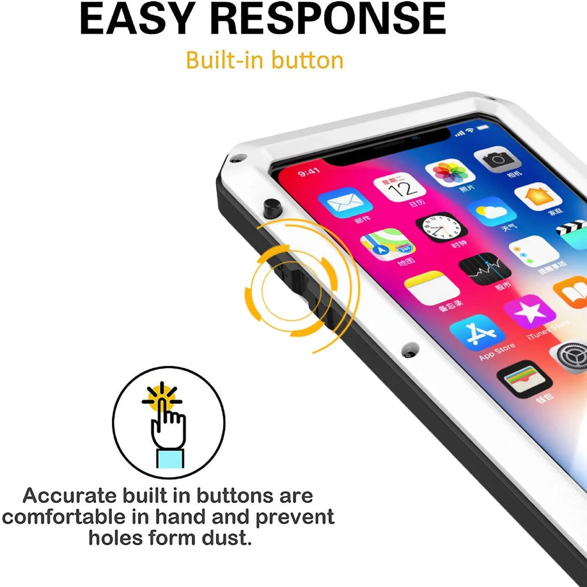 iPhone Grade Duty Case (Silver) Aluminum Protection, Shockproof Gorilla Scratch 6 Rugged Travel Heavy Glass Metal Military and Outdoor Defensive