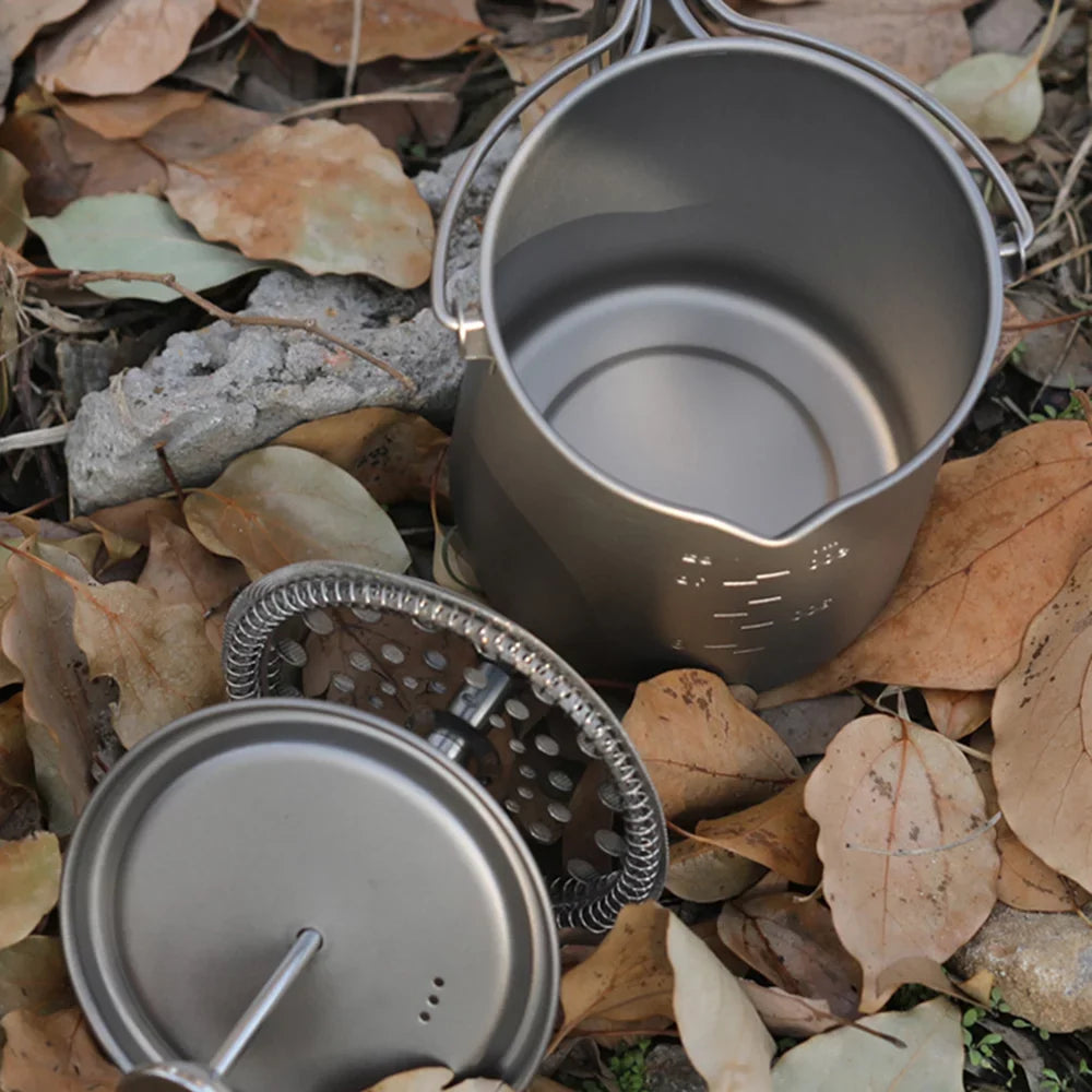 French for Method Cup Coffee Camping Press Hiking Press and Plate, Coffee Pot, Backpacking with 750ml Press Maker