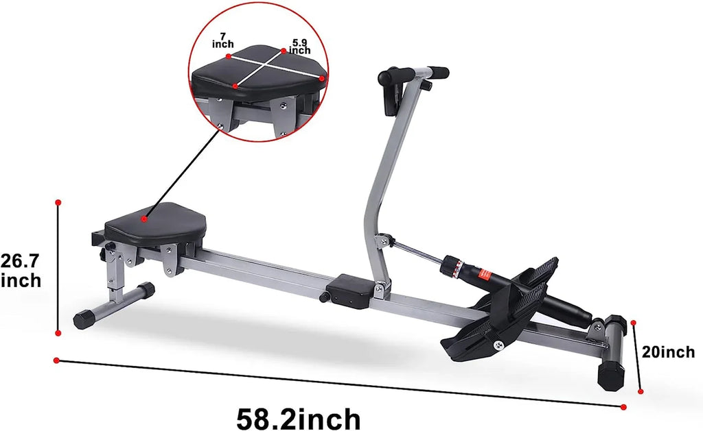 Digital Monitor Resistance, lbs Adjustable Rowing Machine Load 260 Black 12 Maximum of and with Ergometer, Levels of Rower