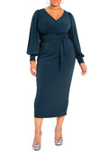Women's Plus 18, - Carbon Cross Size Dress Midi Front