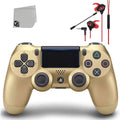 Pre-Owned (Refurbished: Earbuds Dual For Bundle Shock Gold + New) Wired Console Controller Like Gaming PS4 Sony