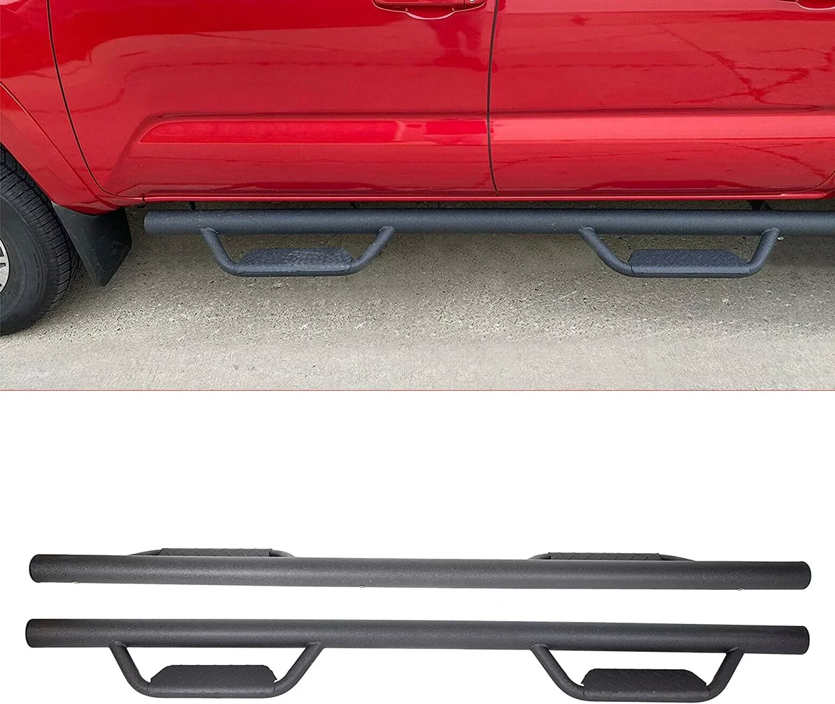 Side Steps Toyota Bar Cab Hoop Black Nerf Board Bars Dropped Door for Matte Tacoma Double/Crew 2005-2023 Running Steps Kojem