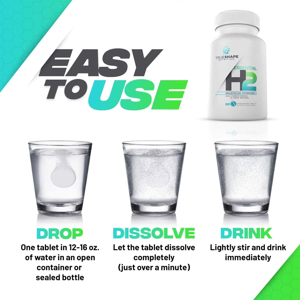 for Hydrogen Supplement Nutritional Servings) TrueShape H2 Tablets Essential (60 Moisture Fizzy Molecular Nutrition