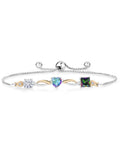 Grown 9 inch) Adjustable Keren Yellow Silver Green Mercury Tennis By Women Topaz Diamond Moissanite (2.30 Mystic for and Mystic Bracelet cttw, 10K Mist Gold and Topaz Up To Hanan Lab 925
