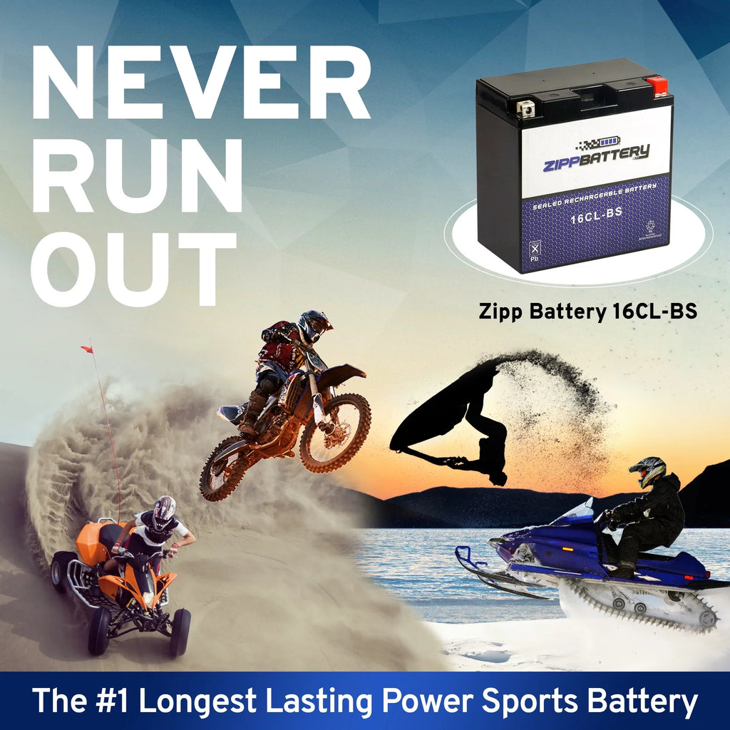Ts Jf650 Cc Yb16cl-bs Battery Ski Battery for 89-'96, Jf650 Kawasaki 86-'95 650cc Jet X2 Zipp