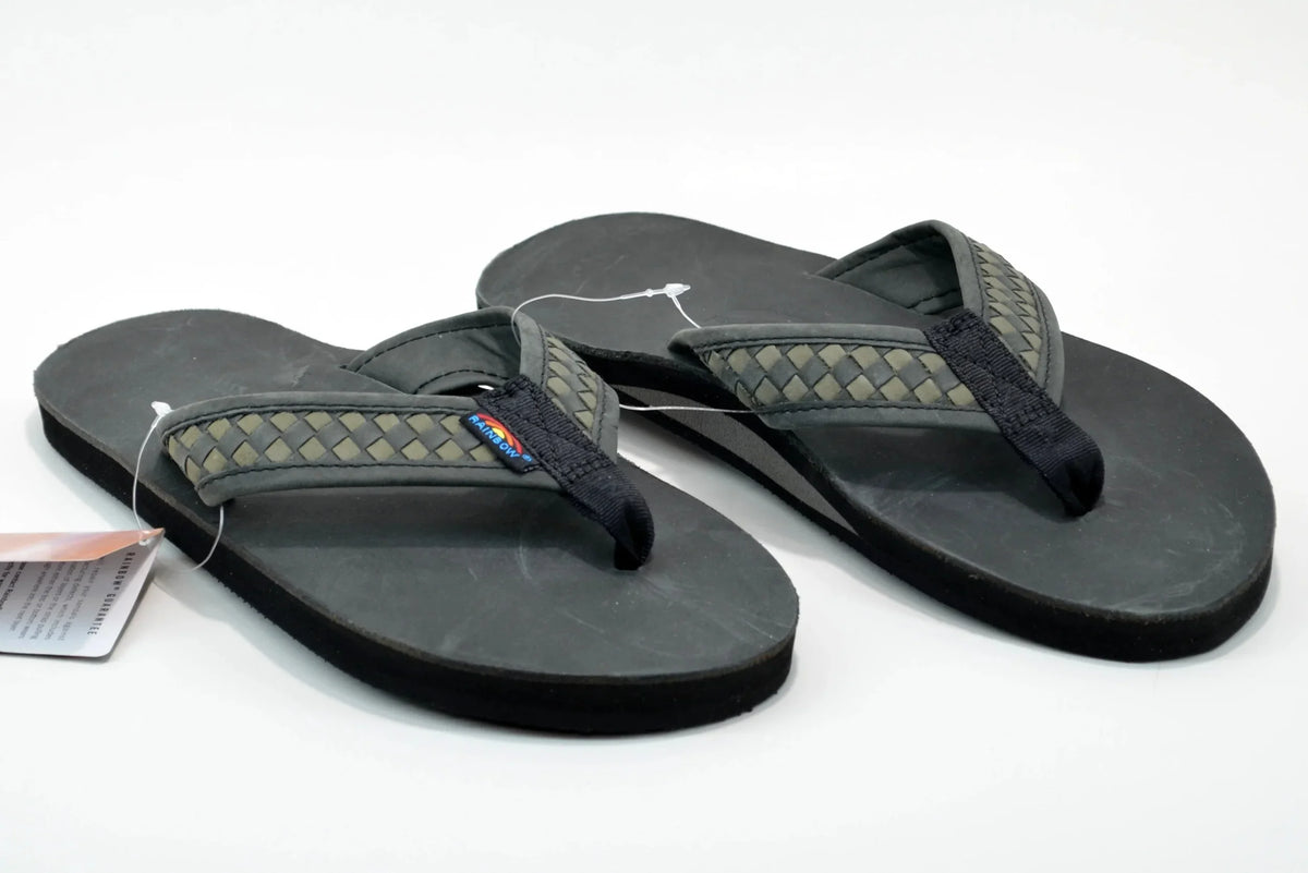Rainbow Gray Wide Strap Sandal Men's Bentley Black Leather The Luxury