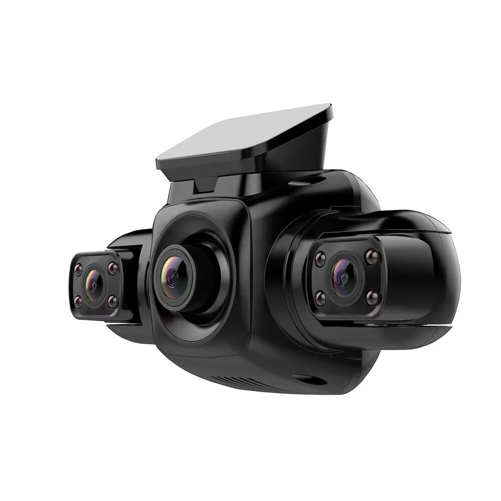 3 Channel Front, Rear, Dash Cameras Cam Driving Car Recorder and Inside, Right 360°Panoramic Vision Night Rear and Left, Front