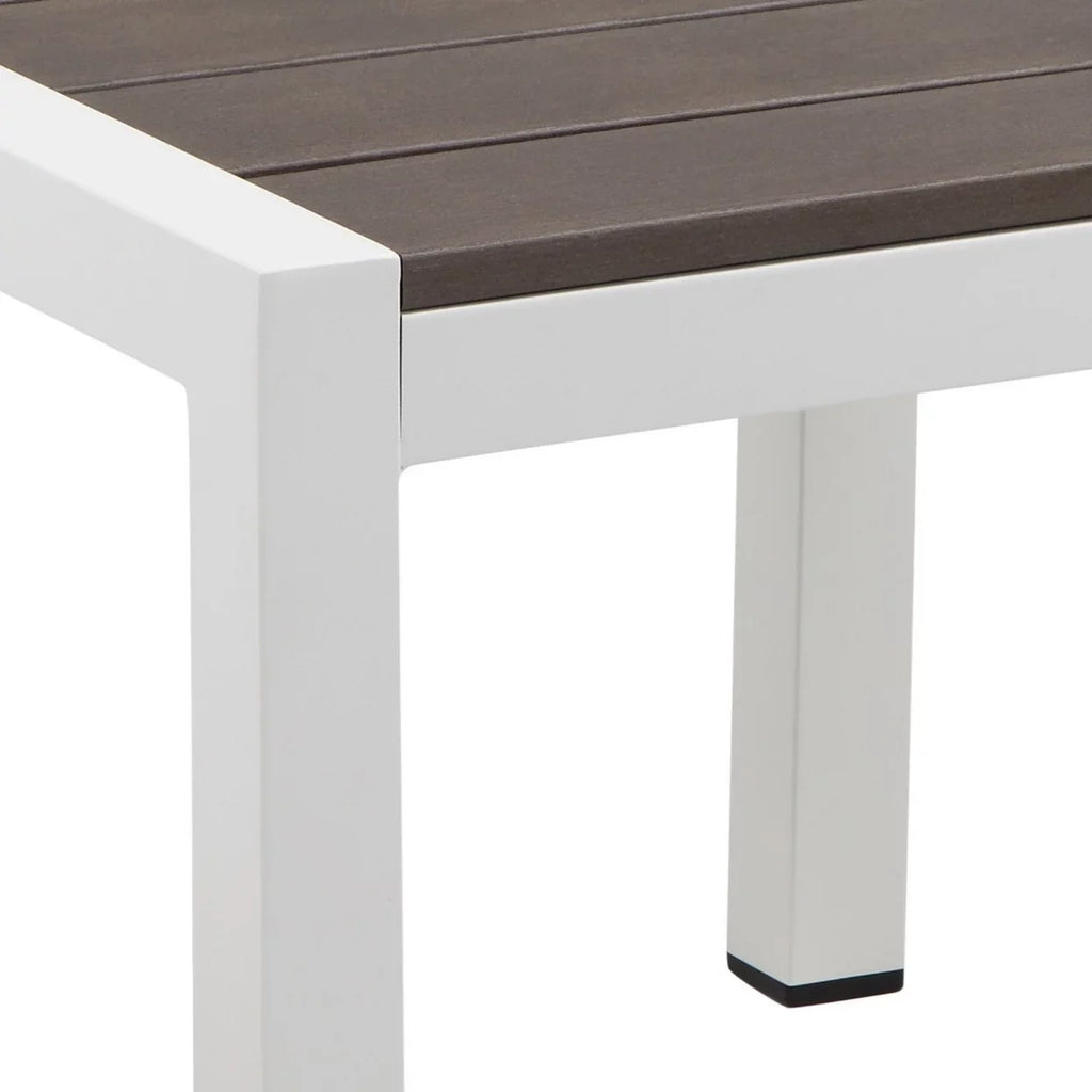 Smooth Frame- Side Gray Josh Polyresin Sherpi Saltoro Planks, 18 End Table, Inch Aluminum