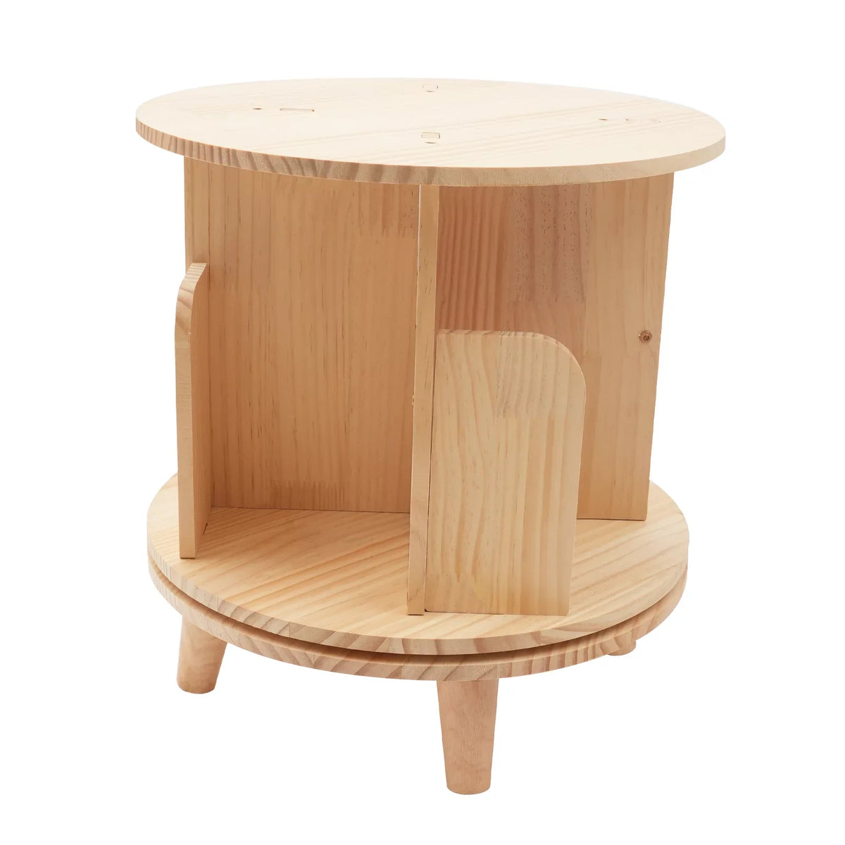 Bookshelf Bedside Standing Wooden Organizer Table Rack Stand Bookcase Floor Storage Rotating Night