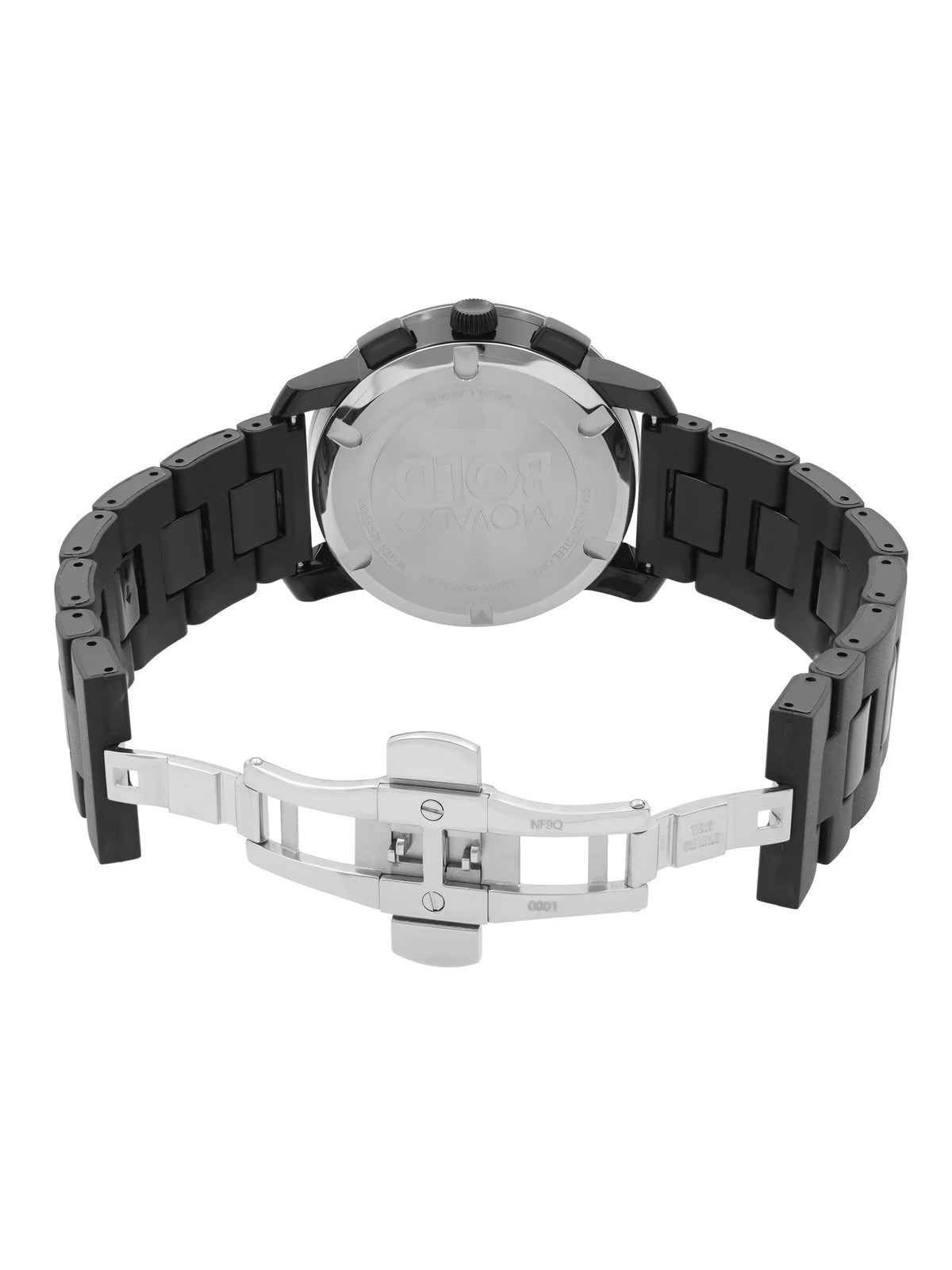 Bold 3600048 Black Watch Plastic Mens Quartz Steel Resin Movado Dial 43mm