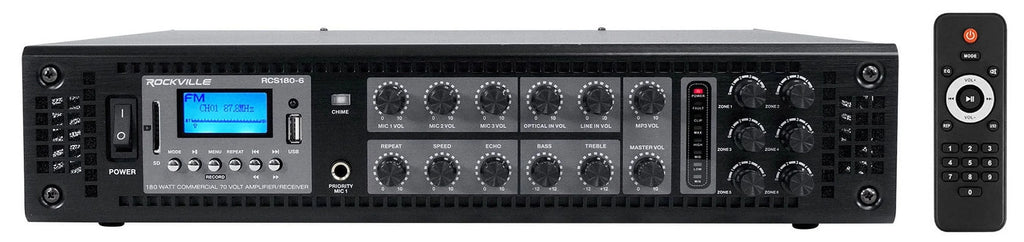 14C/T- Black In-Ceiling 25w 70v 4" Speakers+Amplifier (4)