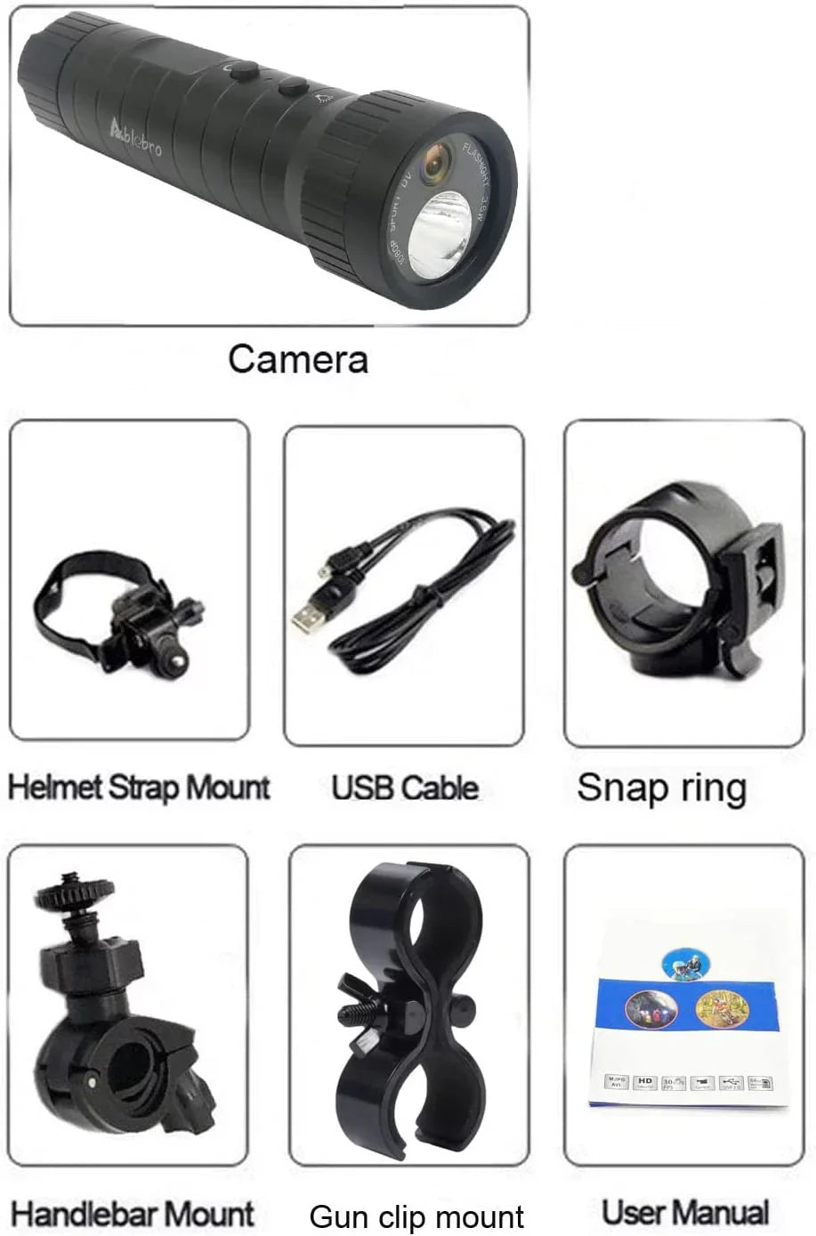 Hunting Moistureproof Camera, Action Mounted Clay Helmet Camera for Hunting Body Sport Cam and Shooting