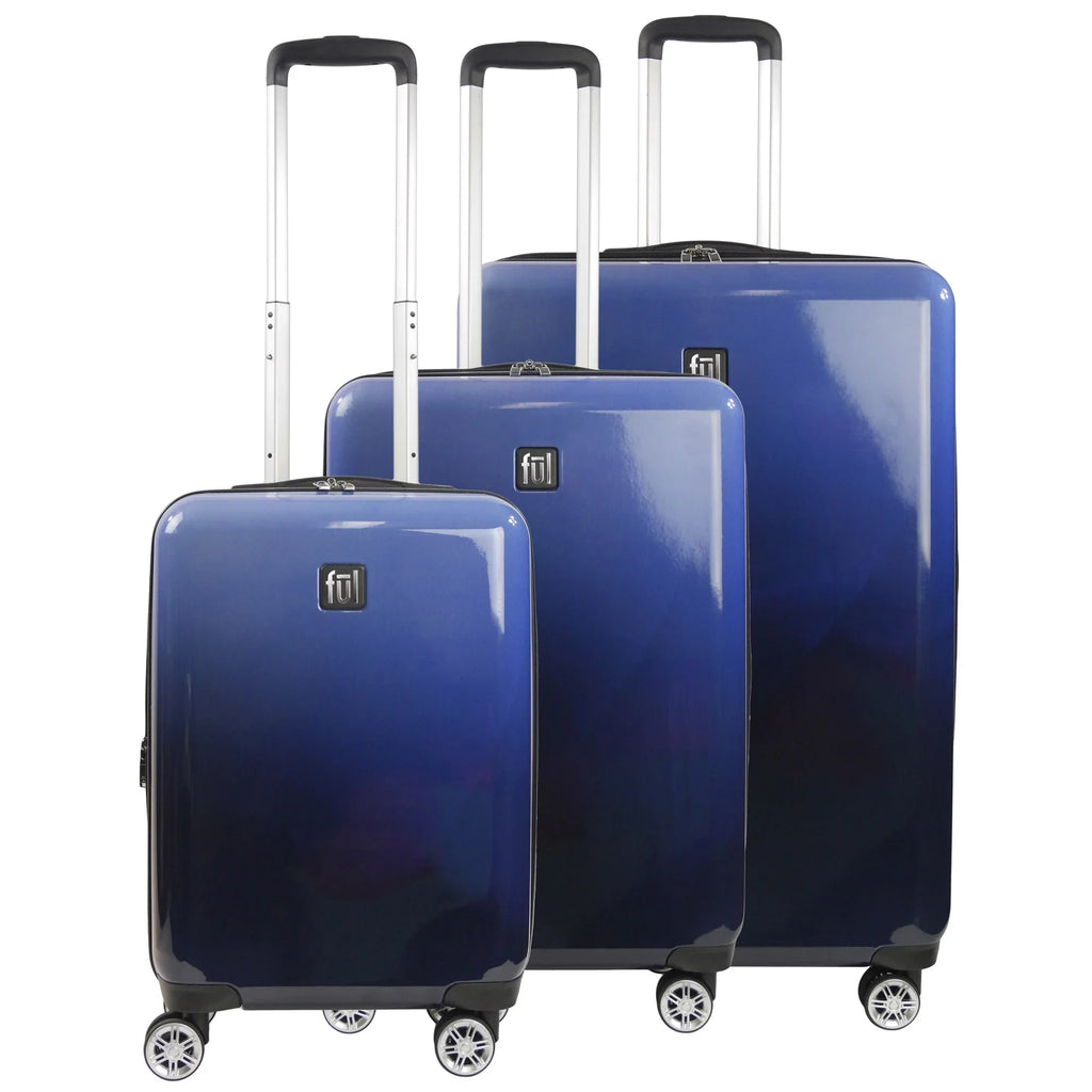 3 Rolling Spinner Blue Luggage, and with Impulse Ombre Wheels, Hardshell 22, Inch, 26 Set Piece 31 Suitcase