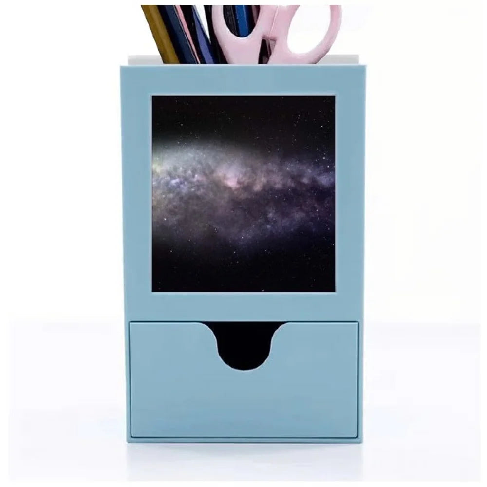 Desk Elliptical Universe Nebula Organizer Pattern Card Pen Holder Supplies Cosc