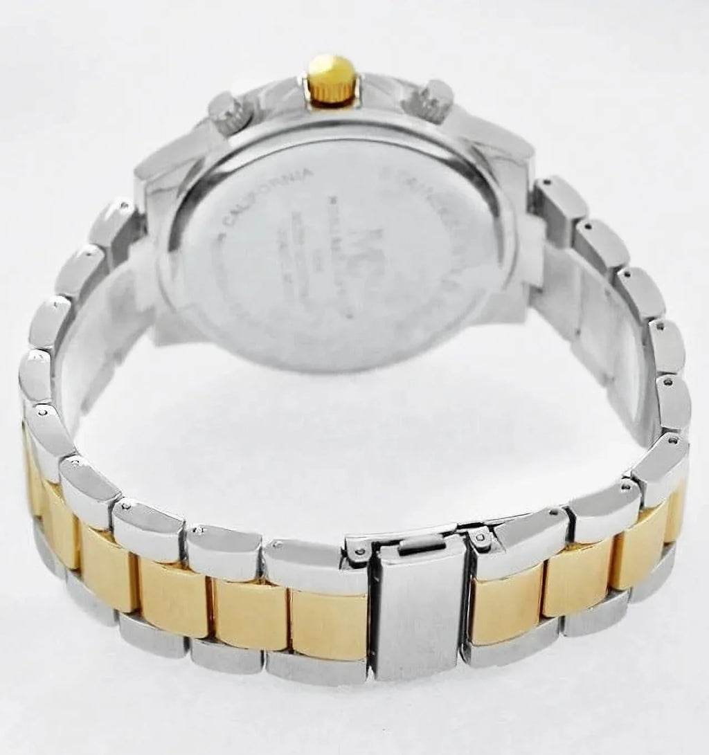 Dress Tone/Blue) Fashion Metal (Two Quartz Montres Band Carlo Sports Watch Luxury Men's 45mm