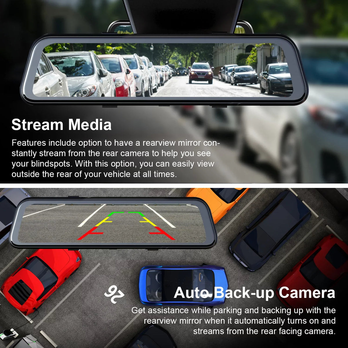 10" Rear Mirror and Rexing Dash M1 2K Front cam