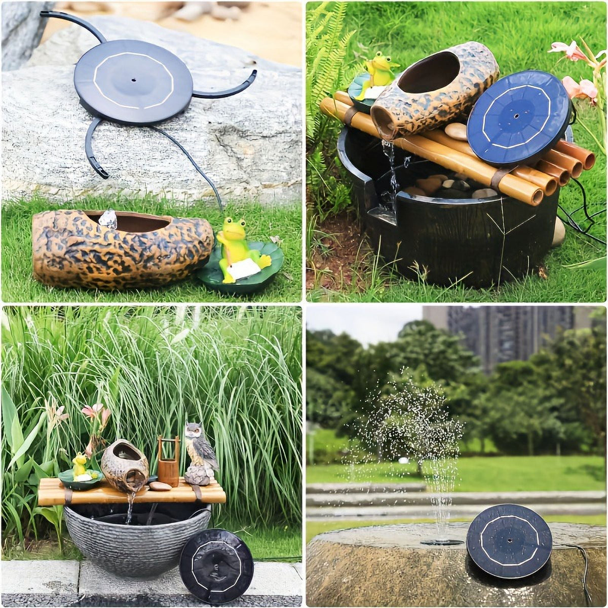 Powered Patio, Nozzles, Plastic 1pc Multiple Feature Operation Upgraded Outdoor Fountain Inch Bird Wires, Pond, Corded Moisture Bath For Solar Kit Solar 9.8-Foot 7.08 Pump, Electric Garden, With 3.5W