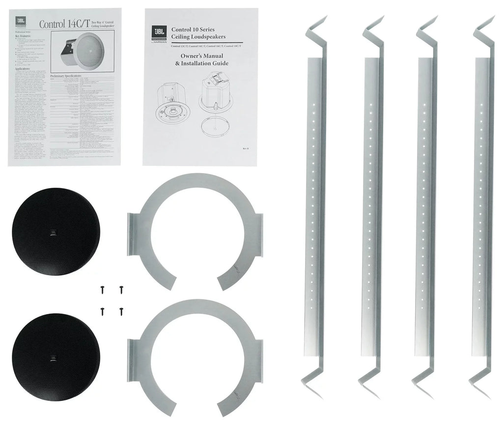 14C/T- Black In-Ceiling 25w 70v 4" Speakers+Amplifier (4)
