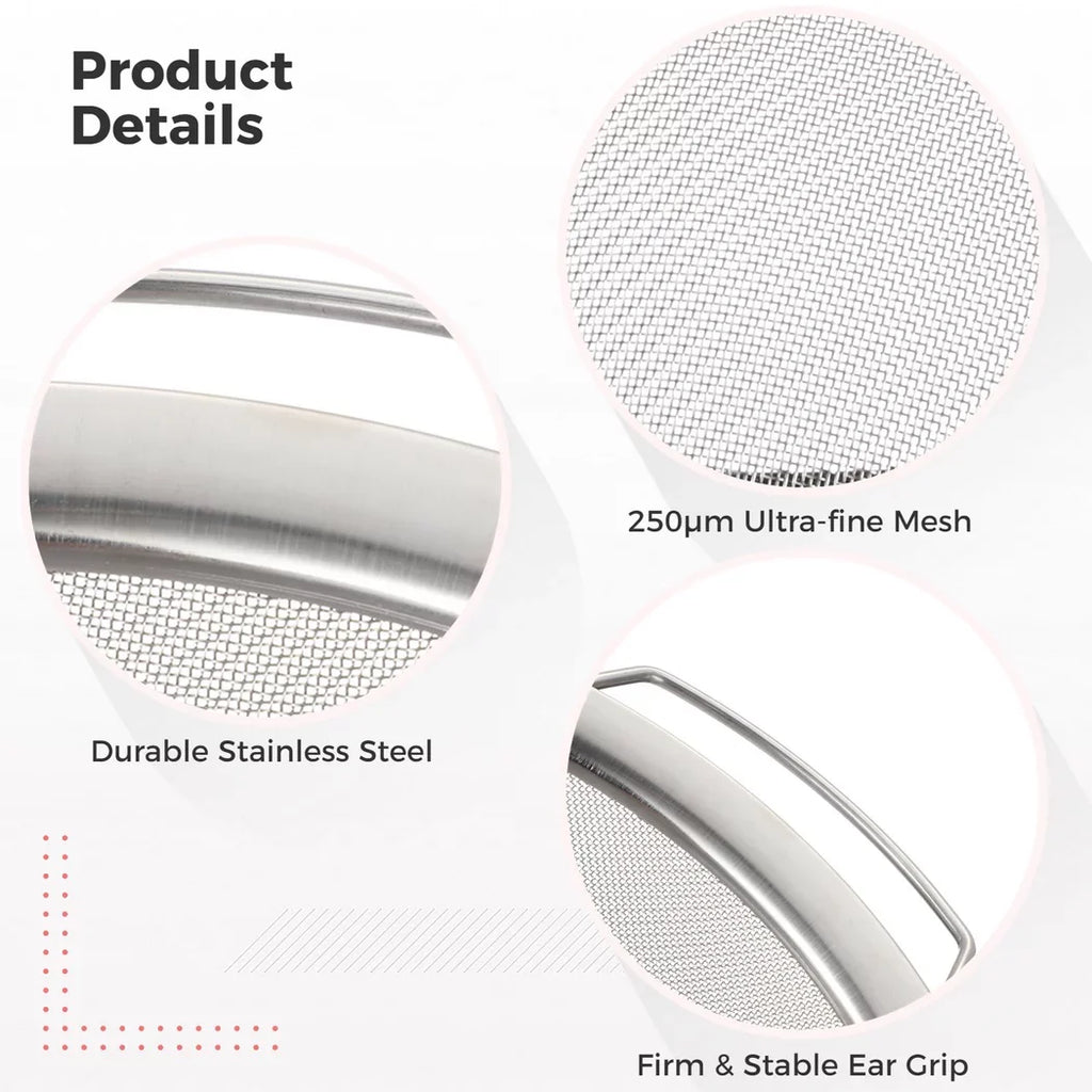 Stainless Strainer 11.4” 250μm for Paint, for Paint Ultra Paint Fine Honey, Filters Strainers, Ink, Latex, Seeds Filters Impurity 5 Mesh Paint Gallon Steel Meshes, 2PCS Buckets, Tiny