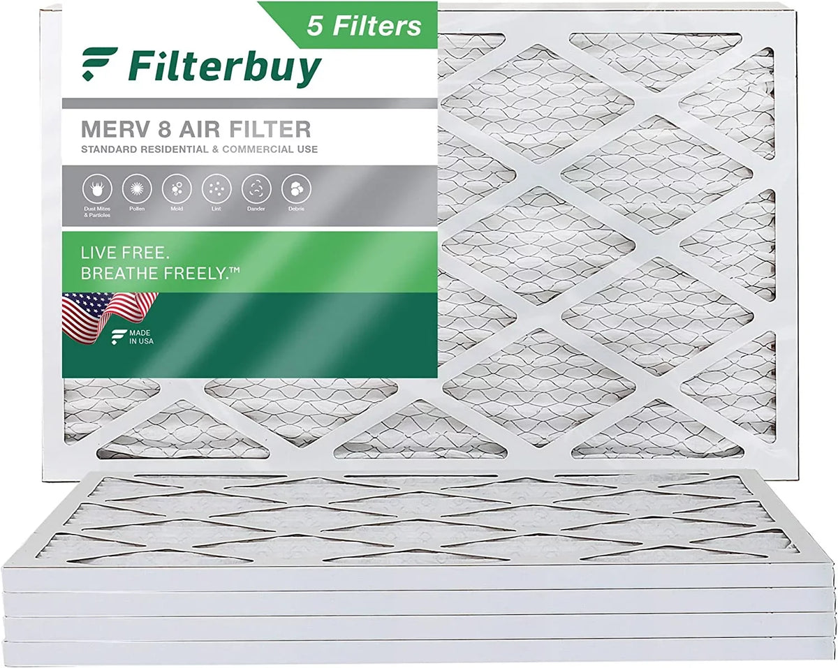 (5-Pack) Filters Filterbuy 20x36x1 Furnace 8 Pleated Air