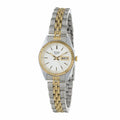 Watch Bracelet Case White Day/Date Gold-Tone Face Ladies Stainless -
