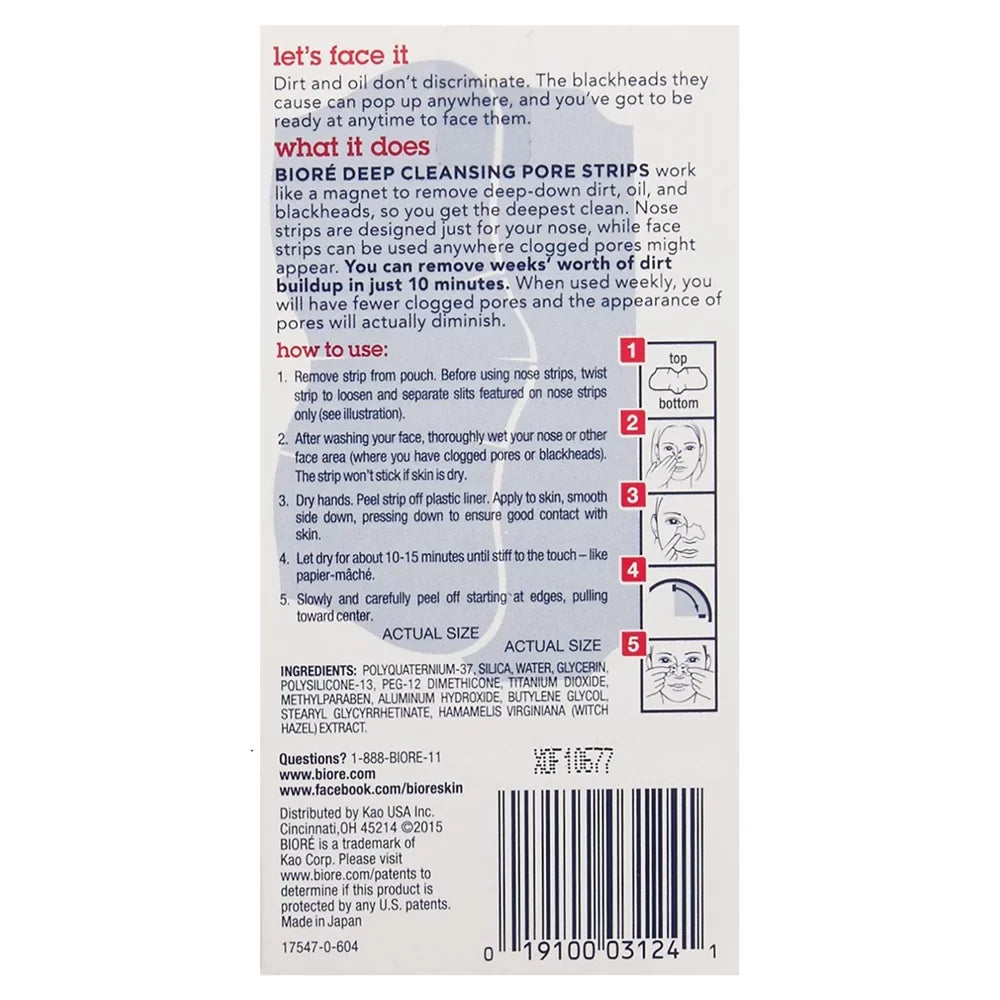 14 (Pack Pack ea Face/Nose Pore Cleansing 3) Strips Combo of Deep Biore