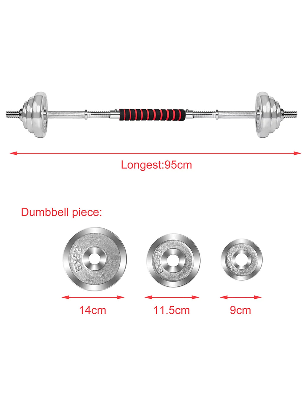 4 Weightlifting Ergonomic Strength Training Weights Modes Handles Adjustable Dumbbells for 60lbs Barbell Dumbbell Set Dumbbells with Barbell with Rubber Workout Dumbbell