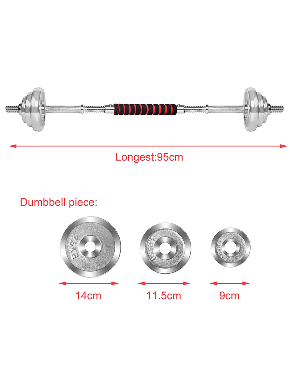 4 Weightlifting Ergonomic Strength Training Weights Modes Handles Adjustable Dumbbells for 60lbs Barbell Dumbbell Set Dumbbells with Barbell with Rubber Workout Dumbbell