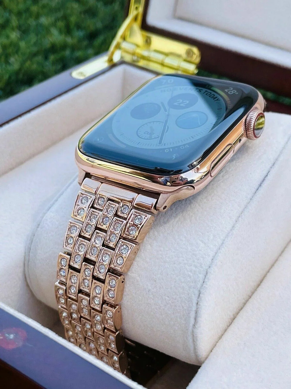 Rose Gold Steel Rose Band Gold Stainless 24K 7 iWatch 45MM Custom
