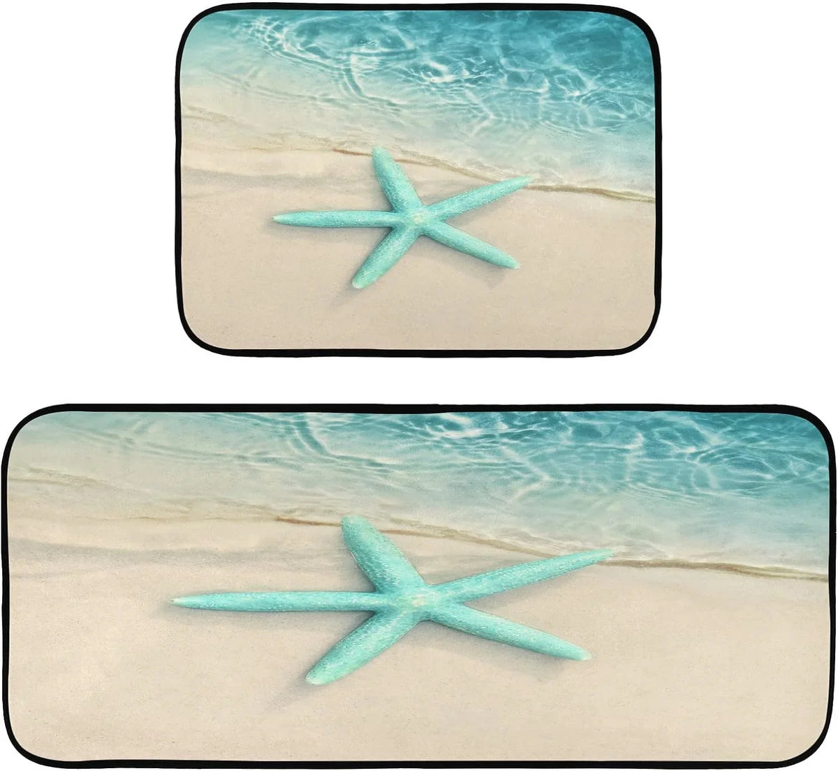 Perfect Kitchen 20x28inches Wave Home and Bedroom Washable + Living Ocean Gift Entryway Carpet Moisture Mats 20x47inches Floor Room Rug Runner for Rugs Starfish Beach Sea Area Decor
