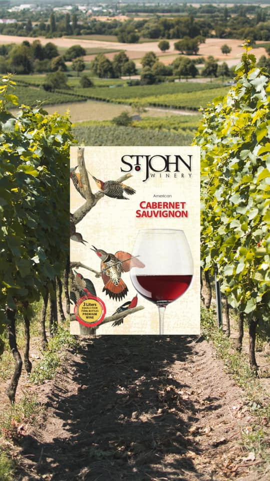 Each 13.5% Winery Red , Wine, John Servings-150ml -20 St. Sauvignon Cabernet Box Arkansas, 3L