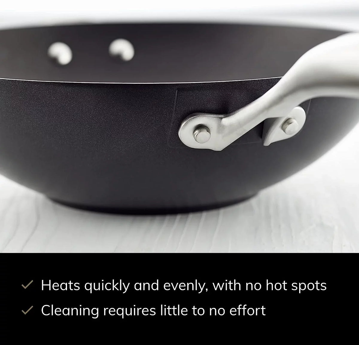 Wok Inch Cast Black ScanPan Aluminum 12.5