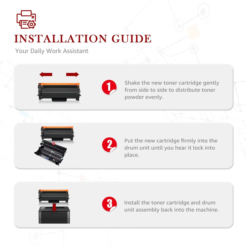 '-L5900DW Kingdom Printers, Toner with [4x | -L6200DWT Toner&Drum -820 -L5800DW Toner Sold Drum]Fits by -L5500DN Replacement Use -850 -L6200DW Cartridge + 2x black, -L5900DW