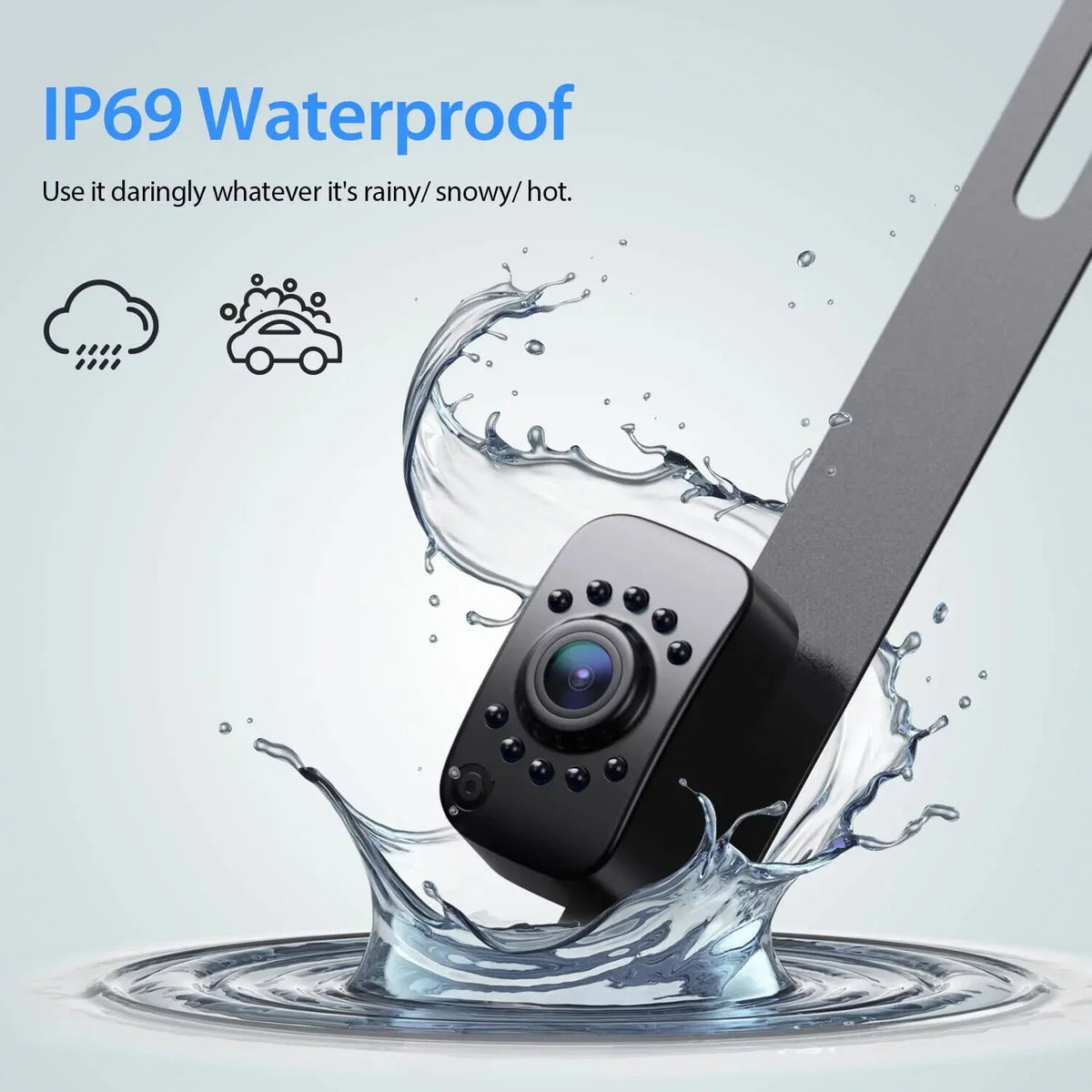 up eRapta View Camera IP69 Monitor Backup Moistureproof Back Lines 7'' & 1080P Night for Truck AY7 Rear Front Camera Grid or Vision Car