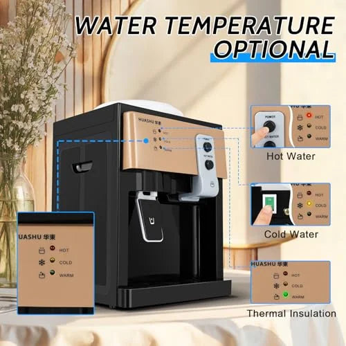Home Cold Dispenser 5/3 Moisture Hot Countertop for 110V and Office Cooler Use Gallon Dispenser Moisture