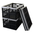 4 Baskets 42 Stackable Storage Folding Crate, Quart Collapsible Plastic Bin Packs Yuright