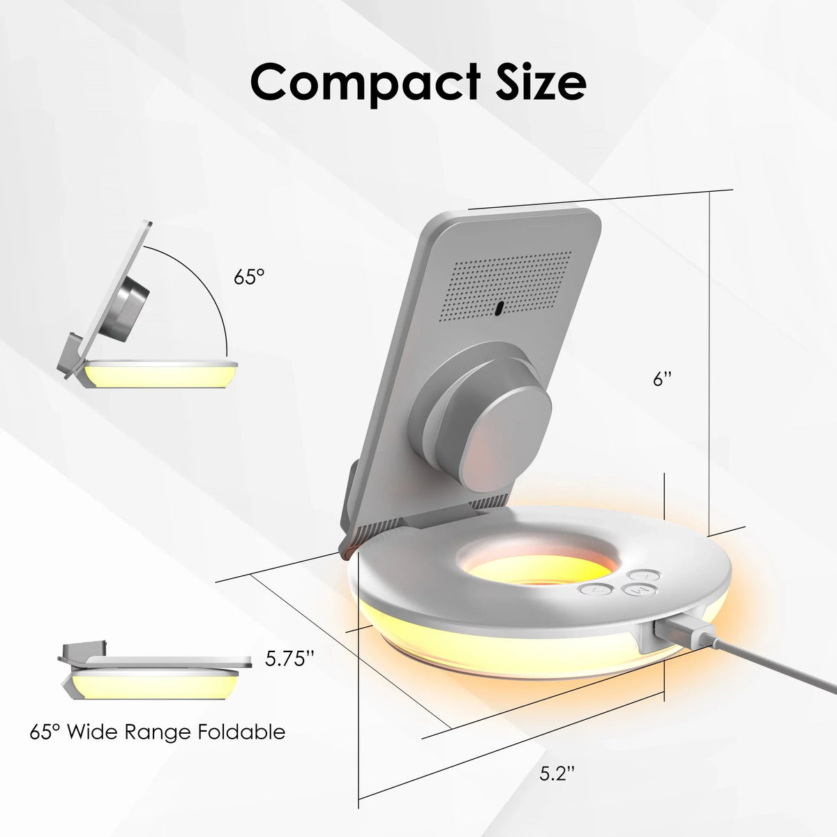 Station, Wireless - Touch Charging 3-in-1 Rexing Lamps Table-Desk Control, RS7 White