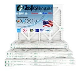 Glasfloss 15.5x7/8 Size: Made 9.5 inch) 10 - x - Air in - -Qty:6 (Actual Filter Furnace 10x16x1