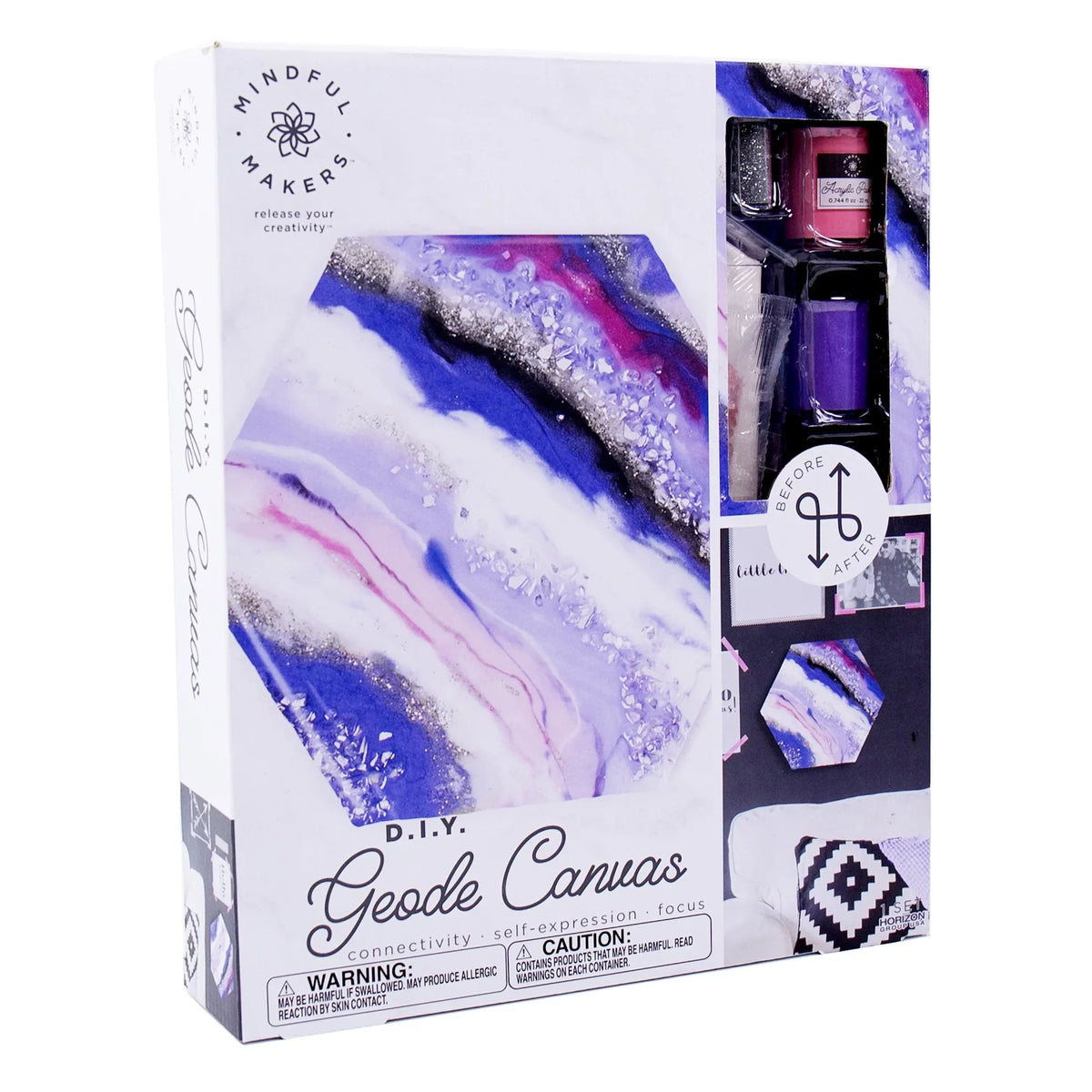 D.I.Y. Girls, Pieces), 14+ (17 and Teen, Mindful Aged Geode Art Canvas Makers Boys Kit