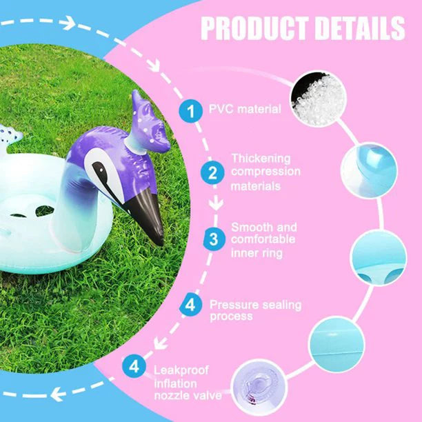 Alin Raft Swimming Party for Moisture Designed Inflatable Decorative Peacock Float Kids Inch Glitter Toys Beach Valves Fast Summer Game with Pool | Lounge Pool 48