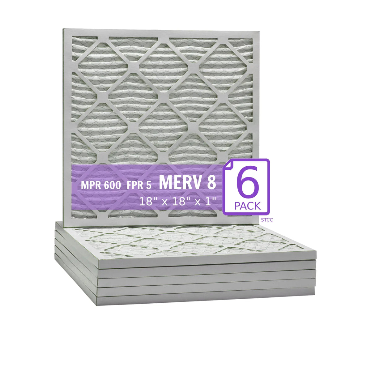 Pack) DMK80 Air Filter, Purolator Mechanical (6 8, Surface Pleated Extended 18x18x1,