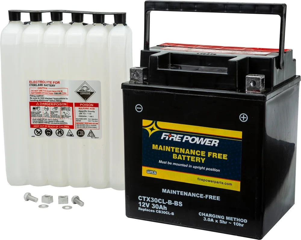 255 2008-2009 CTX30CL-B- Sea-Doo With Fits Power -X Battery Free Maintenance Fire