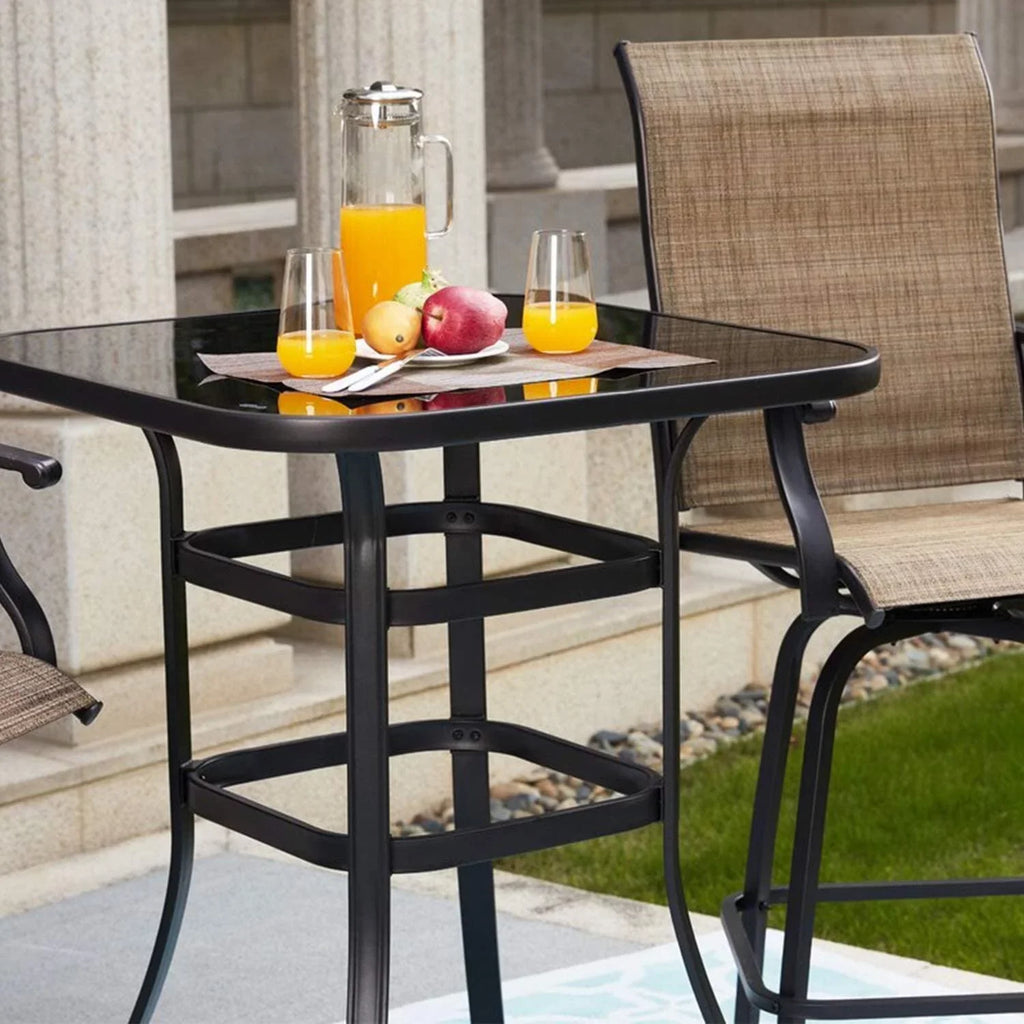 With Elpis For Table Bar Beautiful Sturdy Design Use Backyard Glass