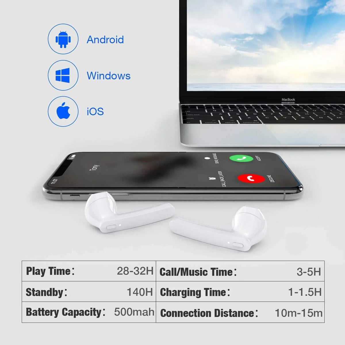 Headset Hands-free For Charging True Case 7a Earphones, Stereo Earbuds Wireless Google Headphones - Mic B4K Pixel