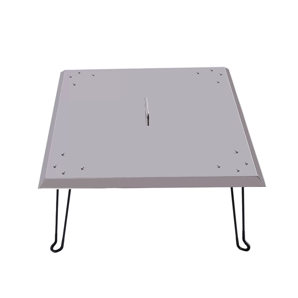 Foldable Miumaeov 24*24in Shield with Deflector Fire Down Pit Heat and to Pit Burner Push Legs Out Steel Heat Fire Stainless Square