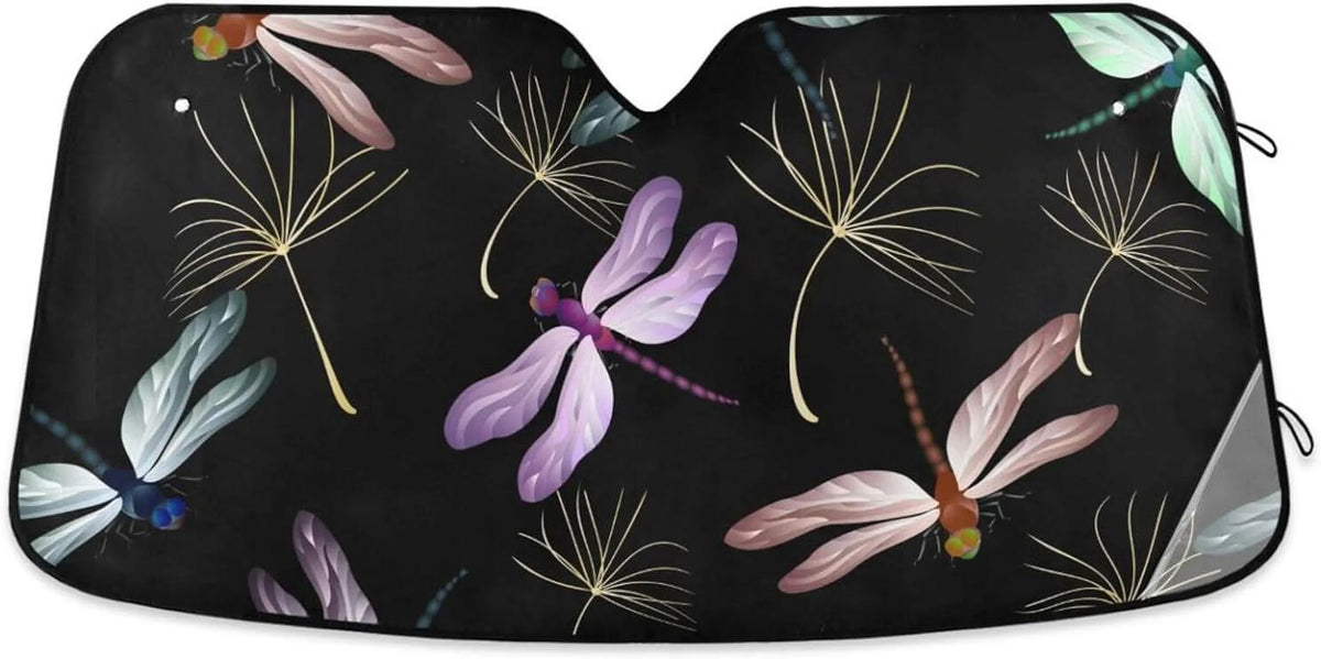 55x27.6in Rays Windshield Sunshade for Truck Shield Car Hyjoy Foldable Sedans Blocks Protector-Keeps Sun for Your Cool Dragonfly Vehicle Most Shade